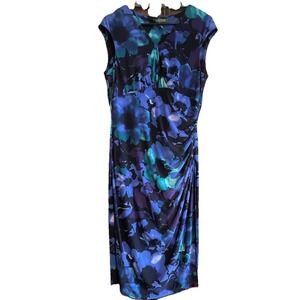 Lauren Ralph Lauren Women's Dress Size 12 Sleeveless Multicolor floral Wrap Vtg